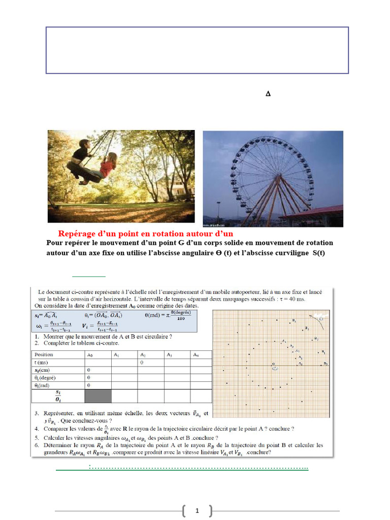 Mouvement de rotation d'un corps solide | PDF | Mouvement de rotation ...