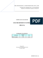 Gold Ore Reference Material OREAS 12a: Ore Research & Exploration Pty LTD