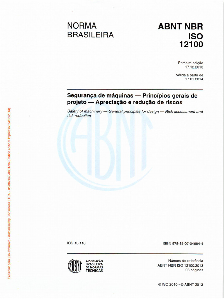 Abnt NBR Iso 12100-2013 | PDF