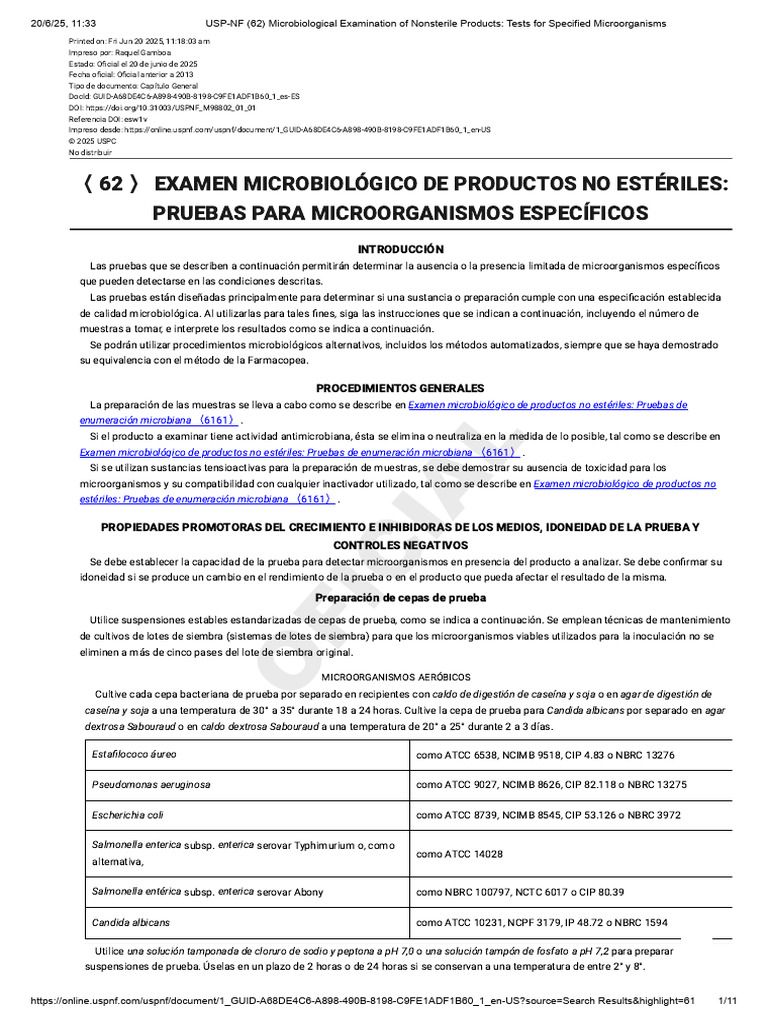 USP-NF 62 Microbiological Examination of Nonsterile Products - Tests ...