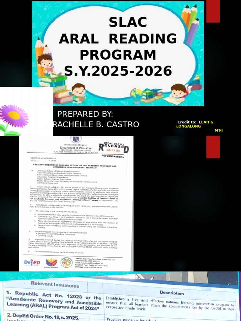 Lac On Aral Reading Program 2025 | PDF