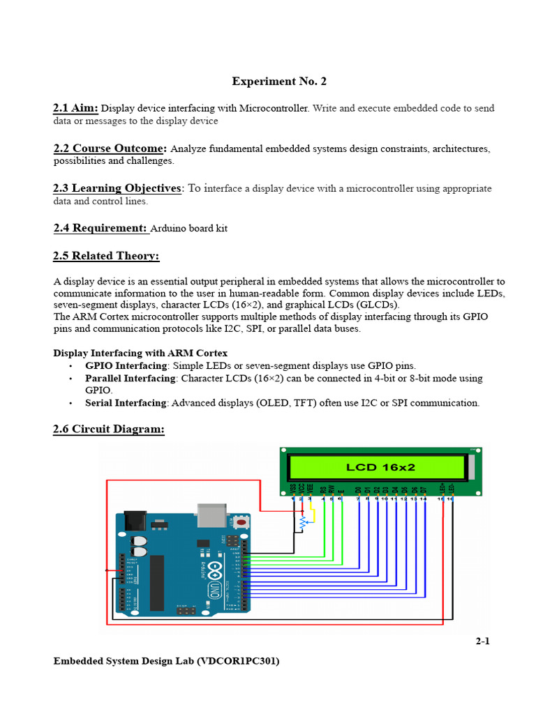 Display Interfacing with Microcontroller | PDF | Embedded System ...