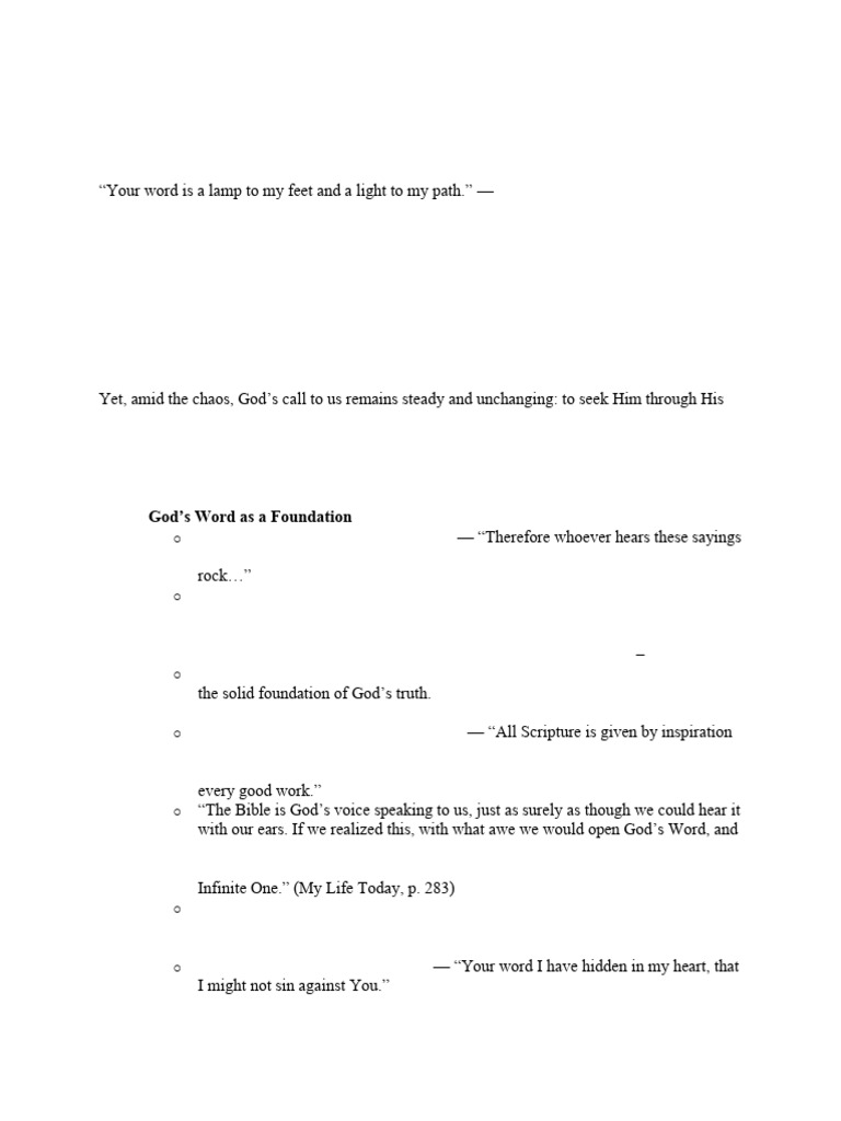 Bible Reading Commitment Message | PDF | Bible | Prayer