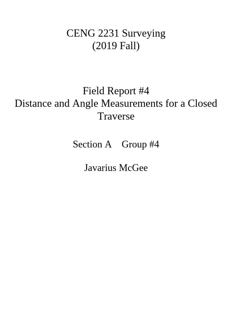 FP04 - Distance and Angle Measurements For A Closed Traverse | PDF