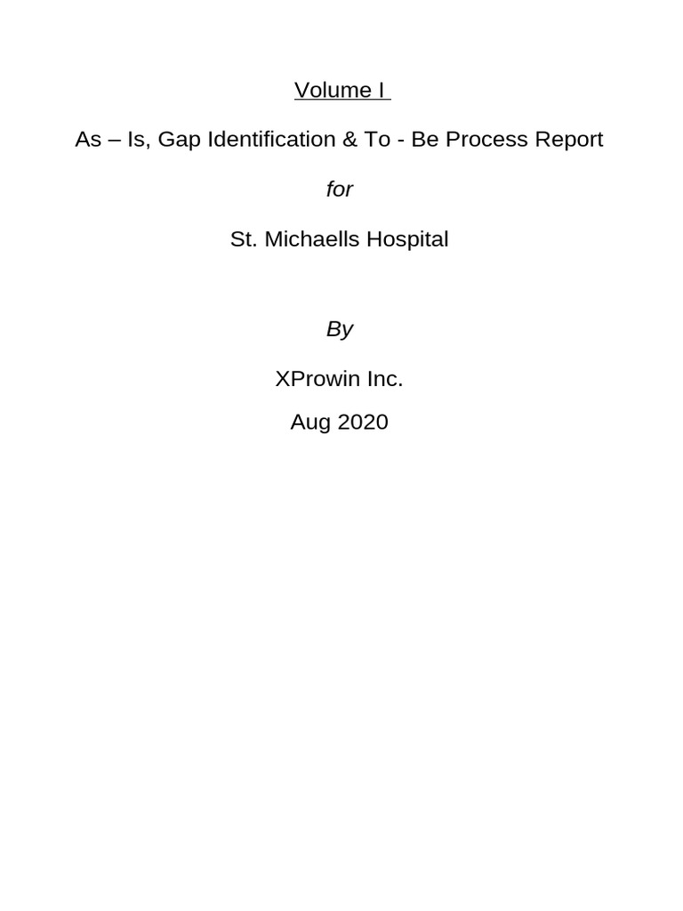 St. Michaells Hospital Process Analysis Report | PDF | Pharmacy ...