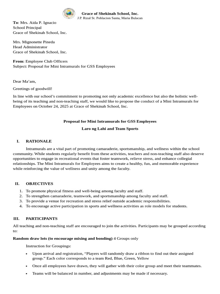 Updated Mini Intramurals | PDF | Sports