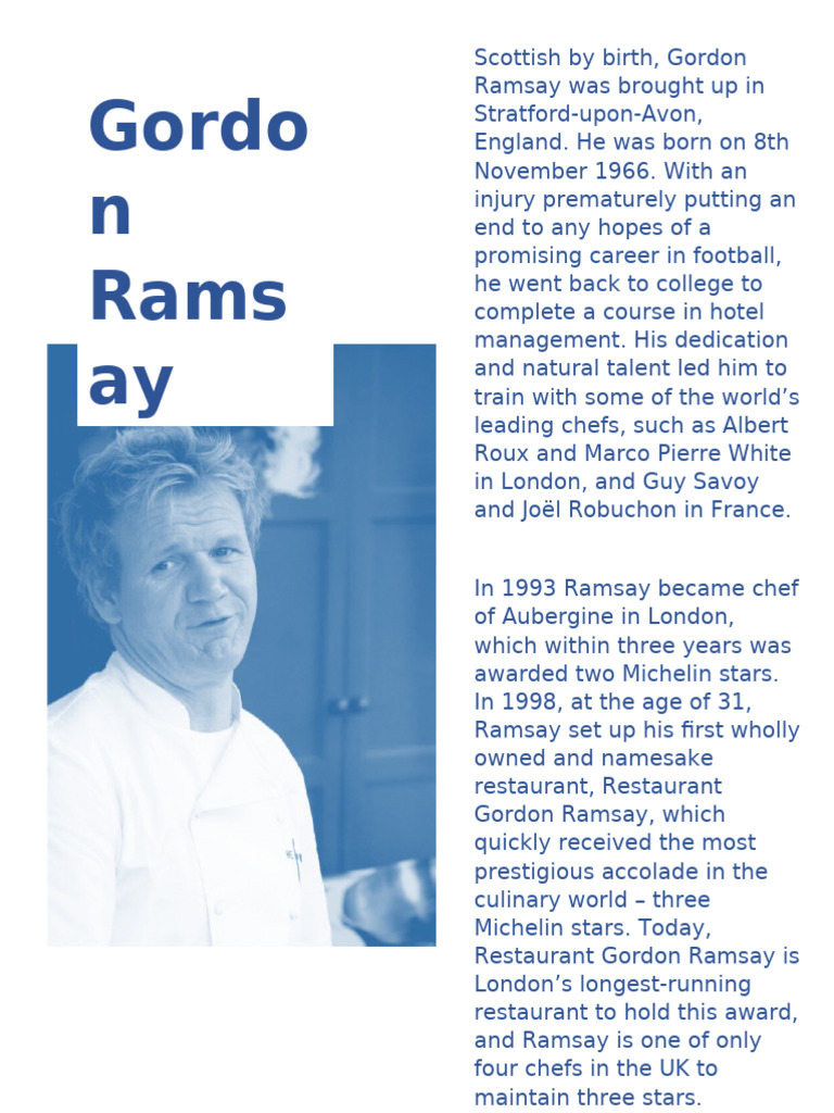 Gordon Ramsay: Michelin Star Journey | PDF