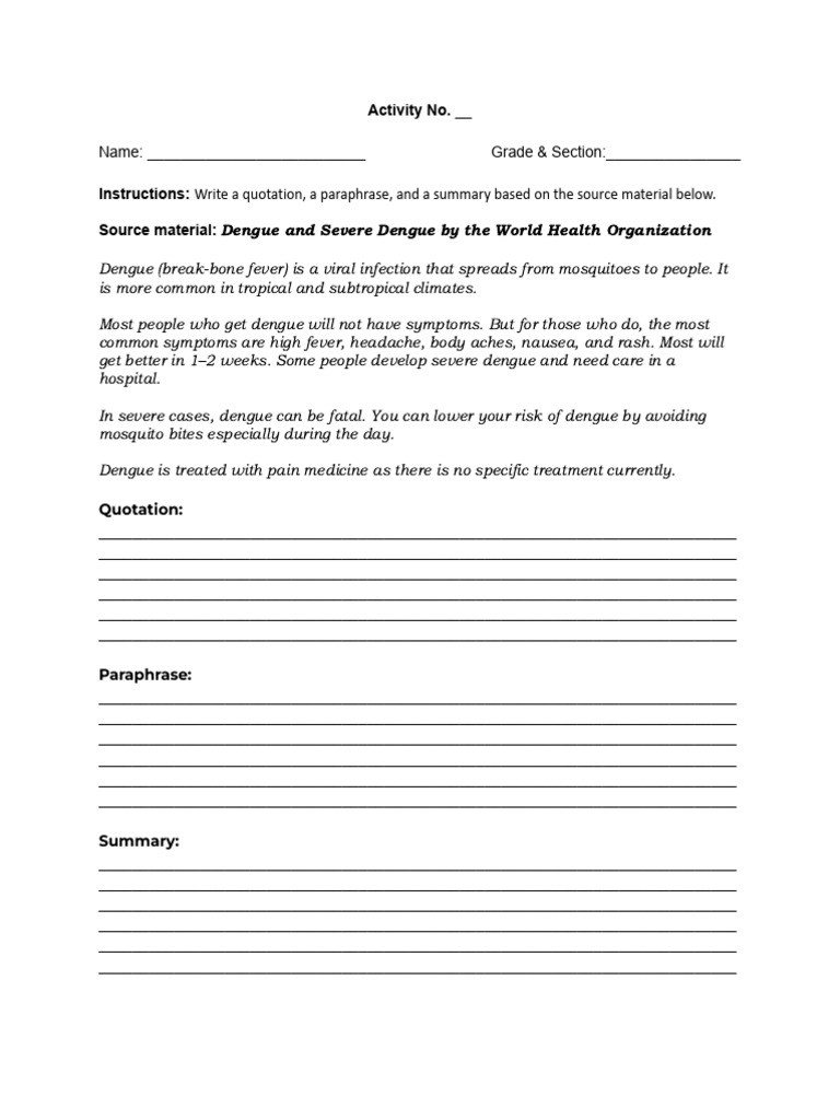 Grade 8 Lesson 4 Activity | PDF