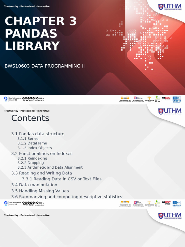 Chapter 3 Pandas Library Part 2 | PDF | Comma Separated Values ...