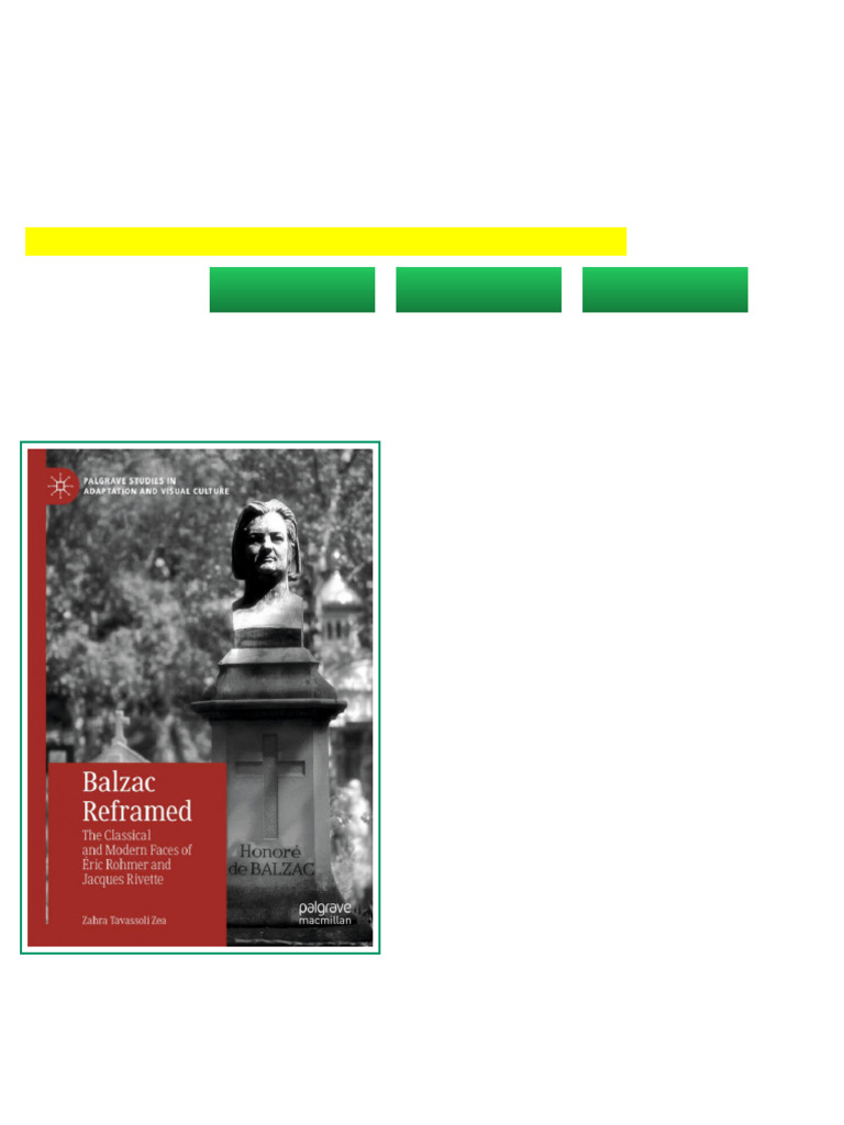 Balzac Reframed: The Classical and Modern Faces of Éric Rohmer and ...