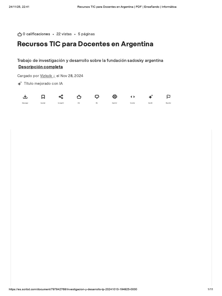 Recursos TIC para Docentes Argentinos | PDF | Informática