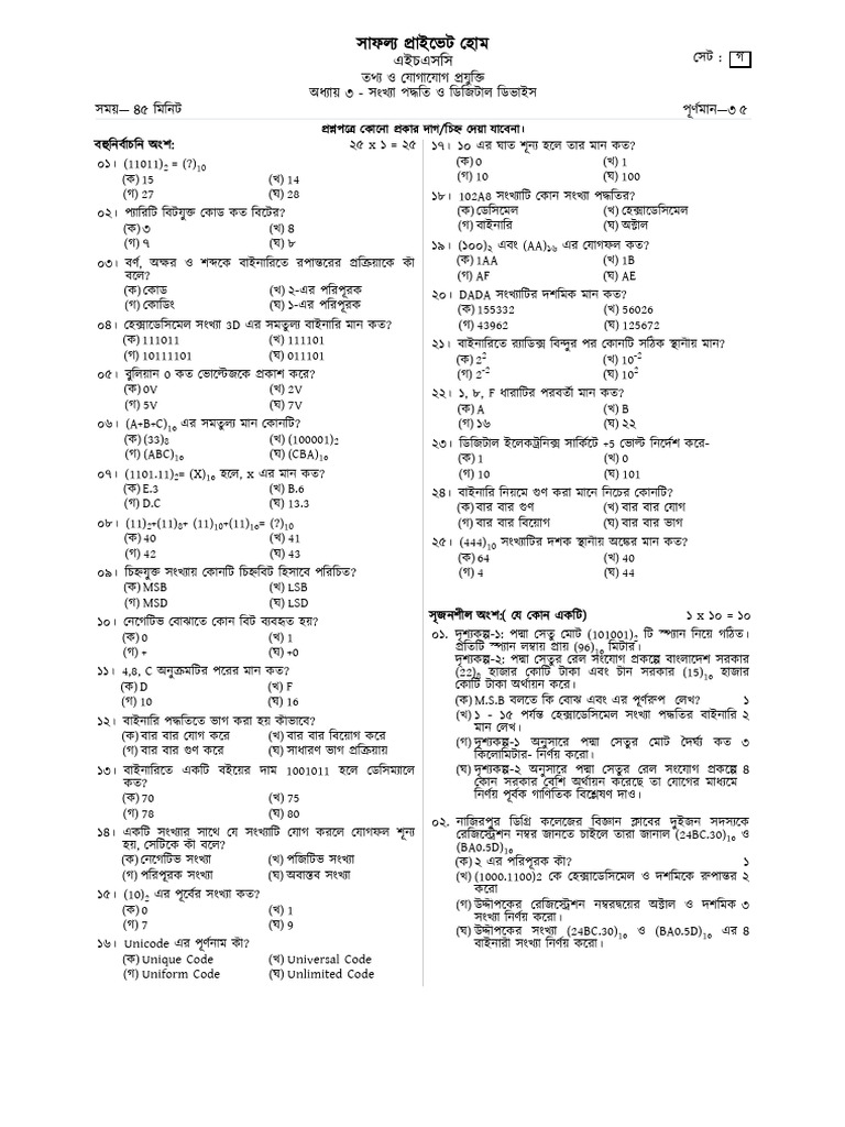 HSC Ict Chepter - . | PDF