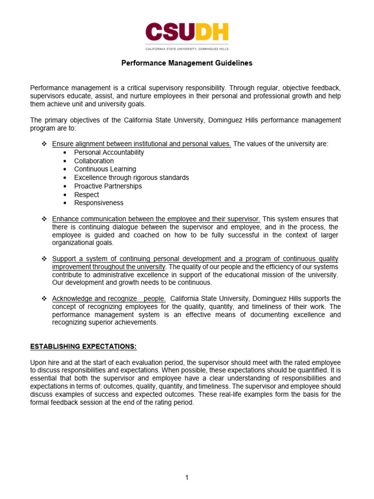 Performance Management Guidelines Overview | PDF | Performance ...