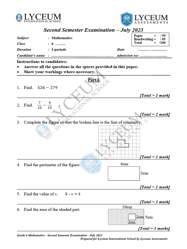 Grade 6 - Mathematics | PDF | Mathematics