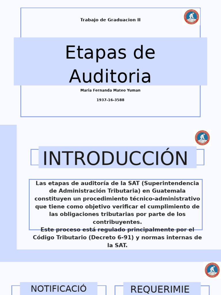 Etapas de Auditoría de la SAT en Guatemala | PDF | Auditoría | Business