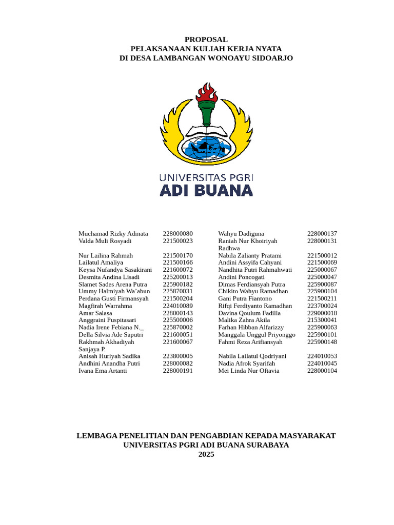 Proposal - KKN Lambangan 2025 | PDF