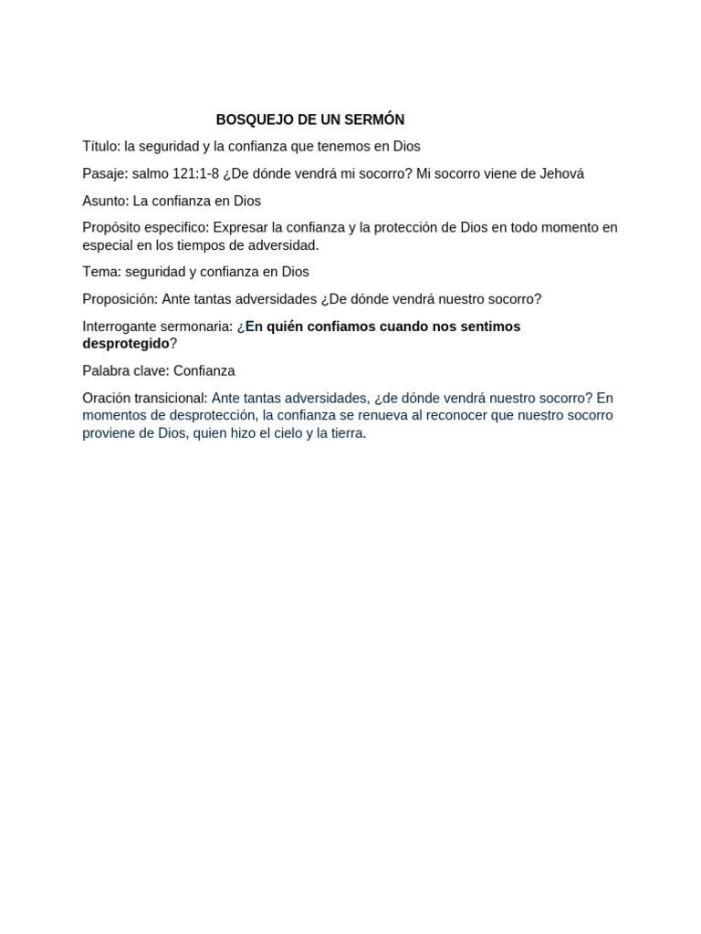 Confianza y Seguridad en Dios | PDF | Dios | Salmos