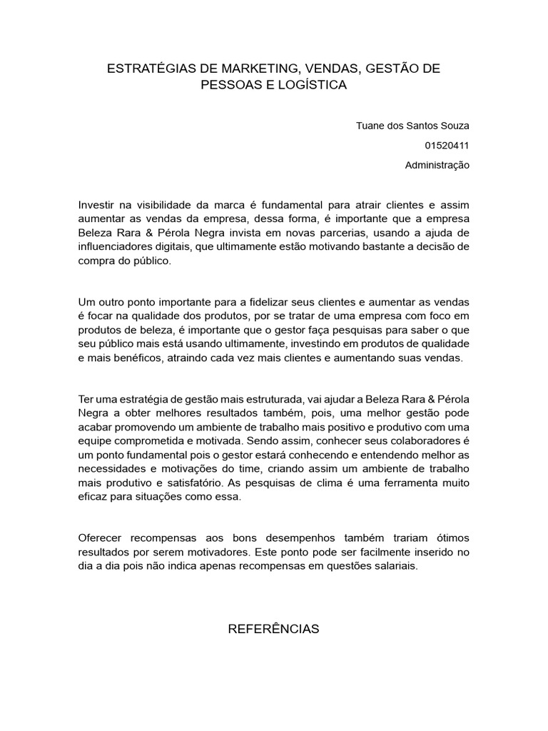 Estratégias de Marketing e Gestão Eficazes | PDF | Gestão de recursos ...