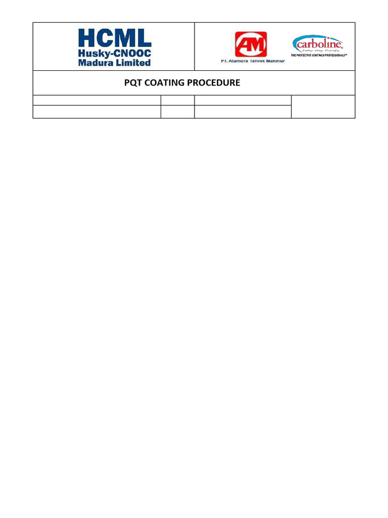 PQT Coating Procedure for Offshore Maintenance | PDF | Paint | Rust