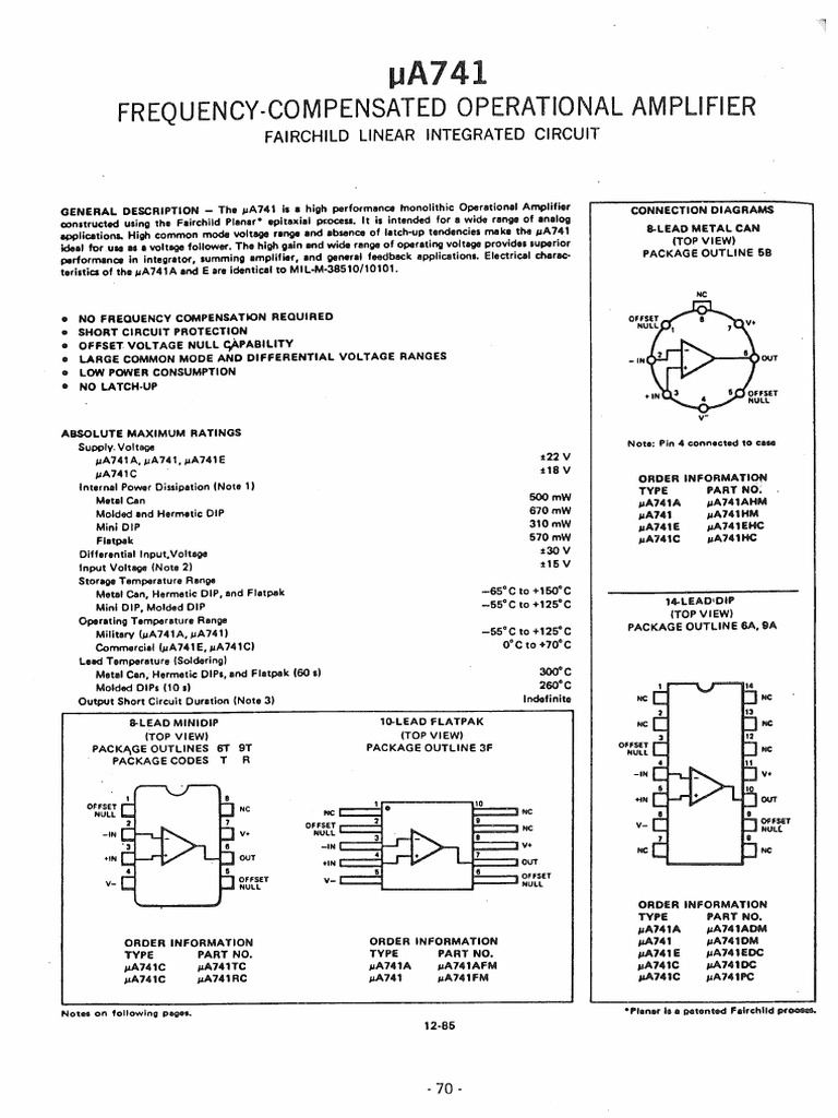 741 Datasheet | PDF