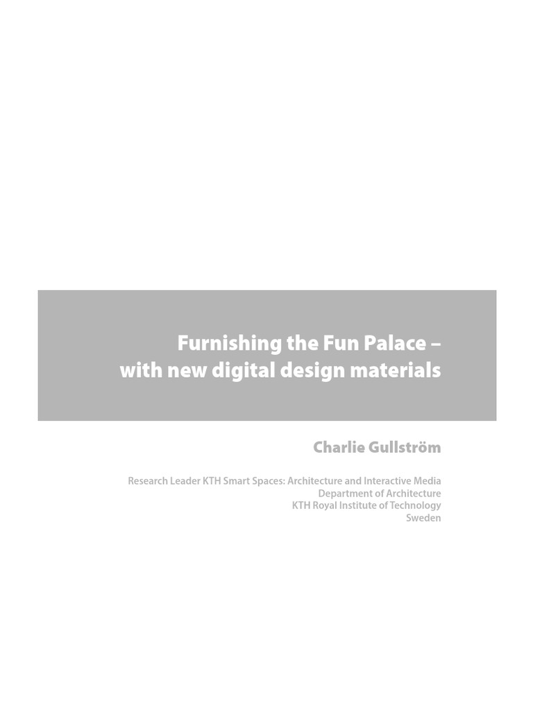 Digital Design Materials for Fun Palaces | PDF | User Interface ...