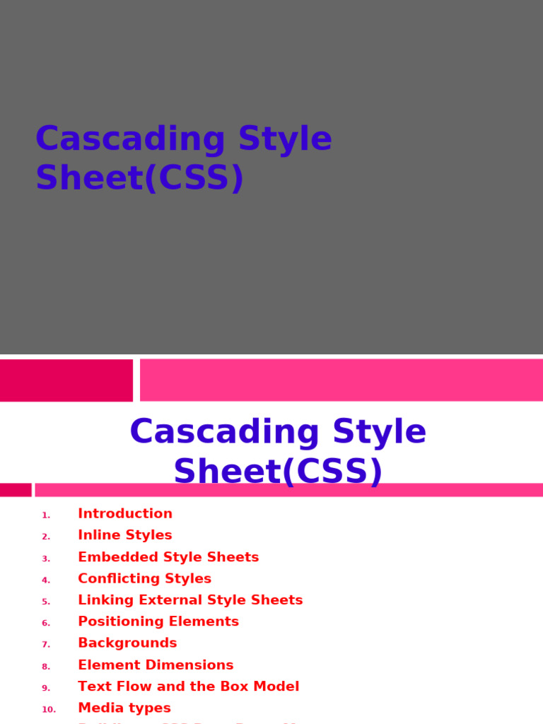 Cascading Style Sheet(CSS) | PDF | Html | Software Engineering