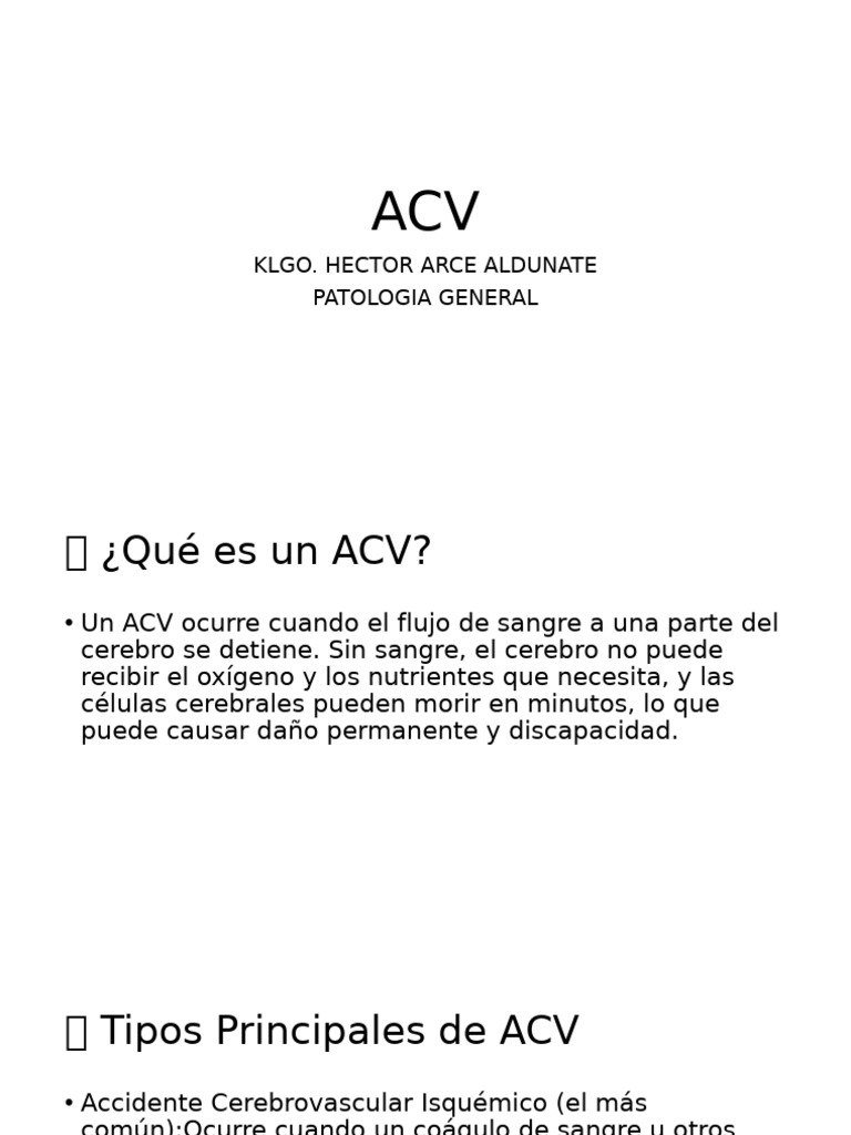 Guía Completa sobre el ACV: Tipos y Prevención | PDF | Carrera ...