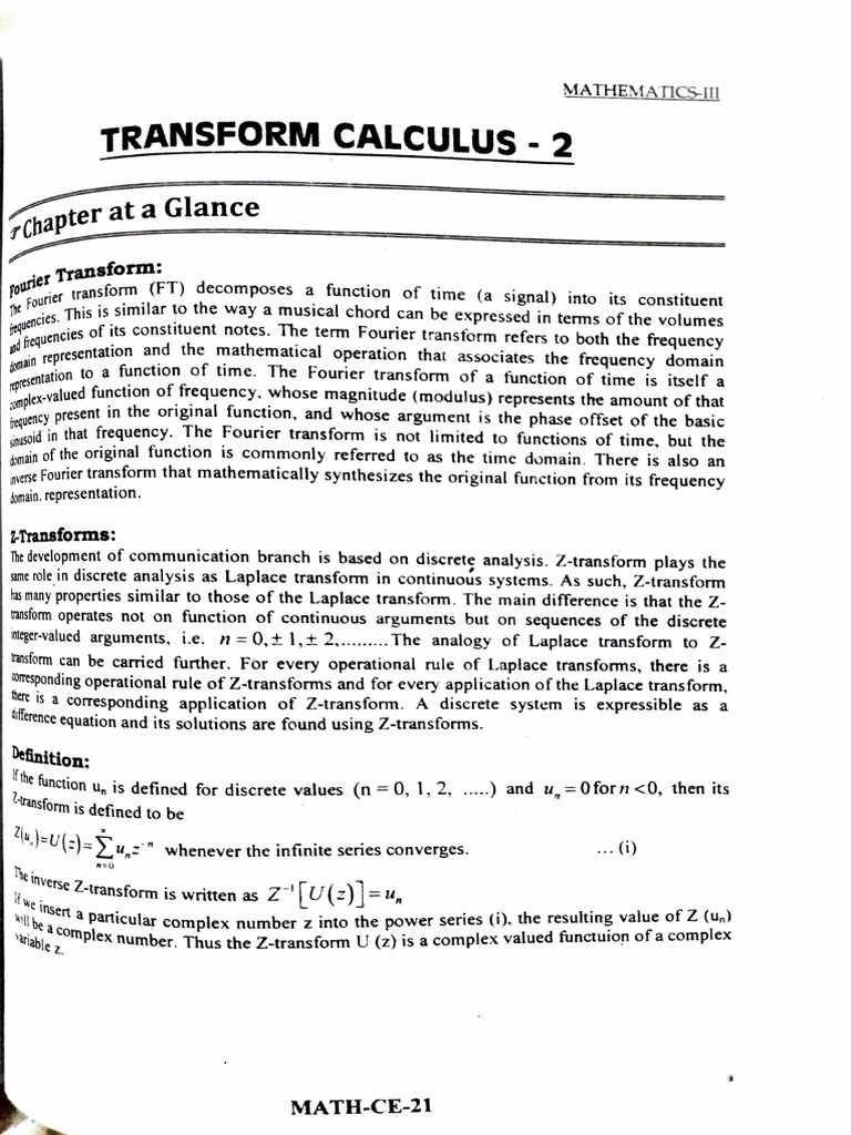 Transform Calculas II | PDF