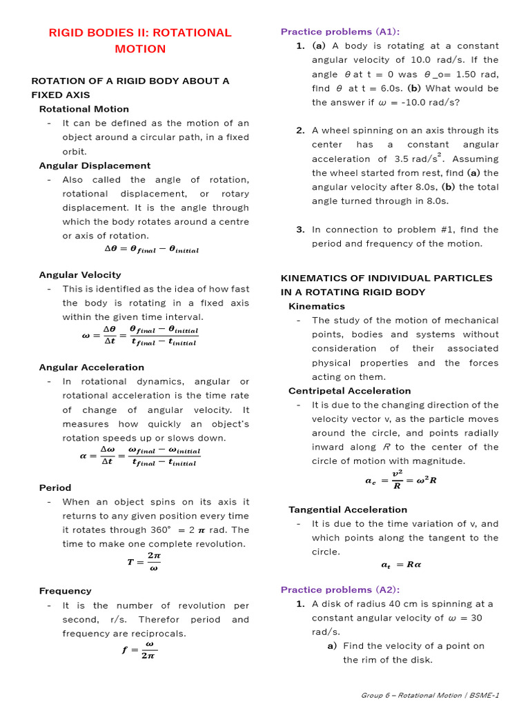 Inbound 3424439410244628573 | PDF | Rotation Around A Fixed Axis | Rotation
