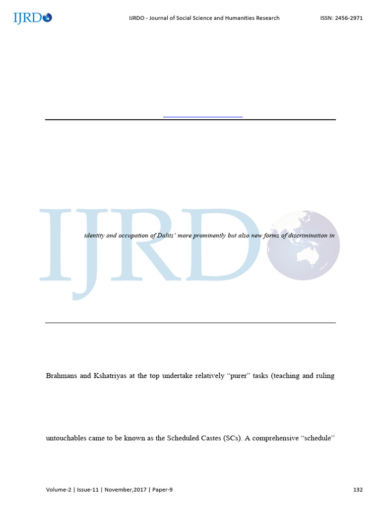 3054-Article Text-7129-1-10-20190711 | PDF | Dalit | Social Exclusion