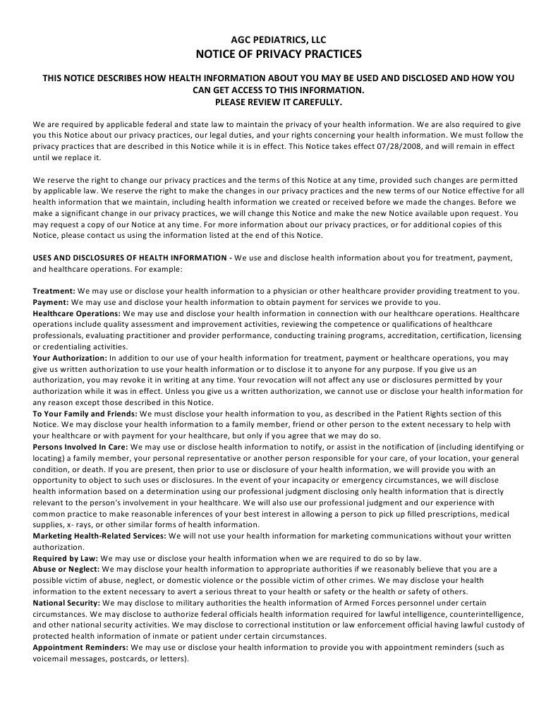 Notice of Privacy Practices | PDF | Health Informatics | Health Care