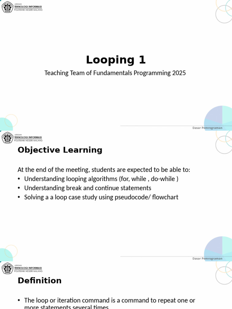 Understanding Looping in Programming | PDF | Control Flow | Theoretical ...