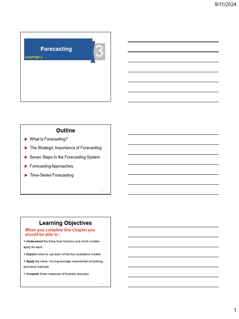 CHAPTER3 - Forecasting | PDF | Forecasting | Errors And Residuals