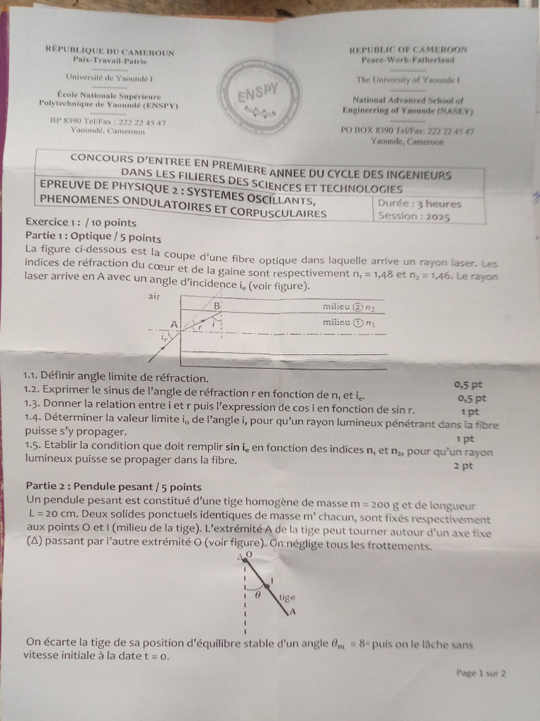 Épreuves Polytech 3 | PDF
