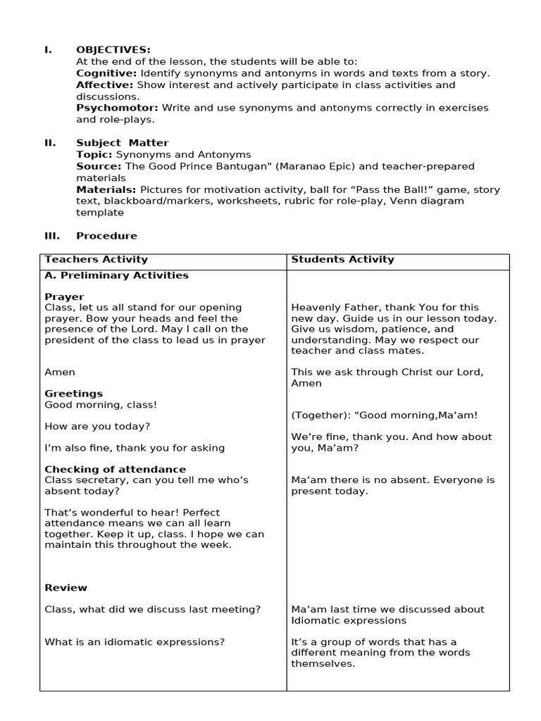Teaching Synonyms and Antonyms in Class | PDF | Jealousy | Psychology