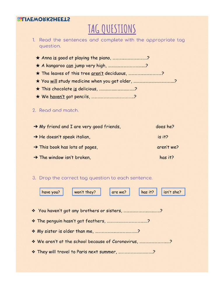 Tag Questions | PDF