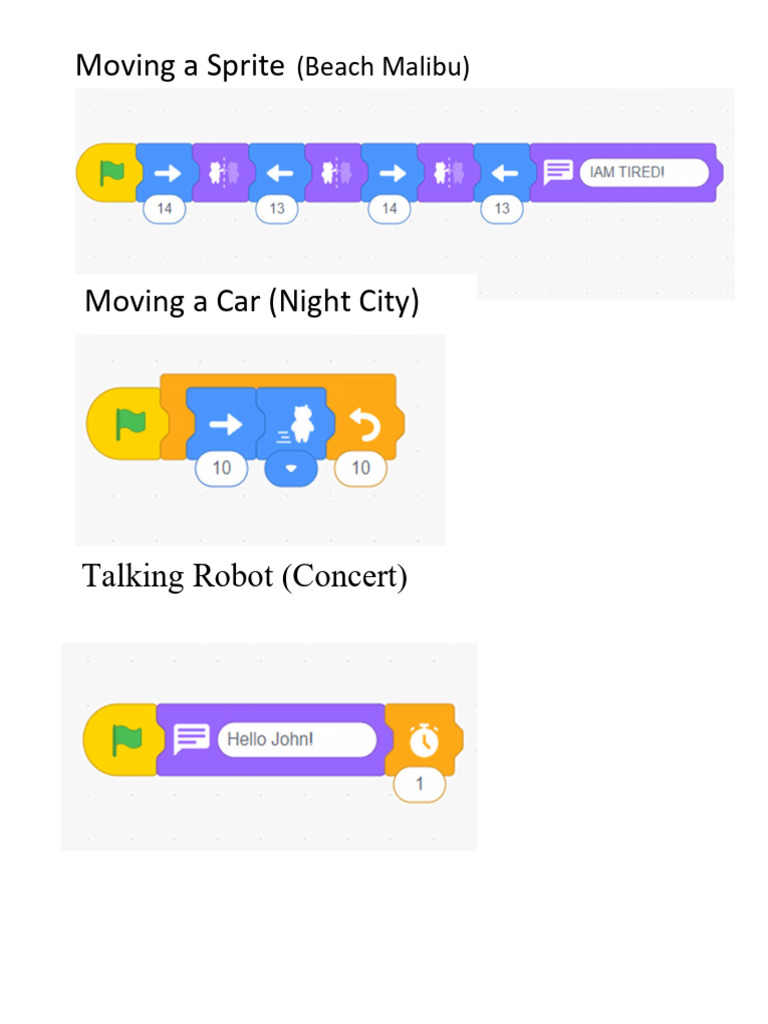 Moving A Sprite: Talking Robot (Concert) | PDF