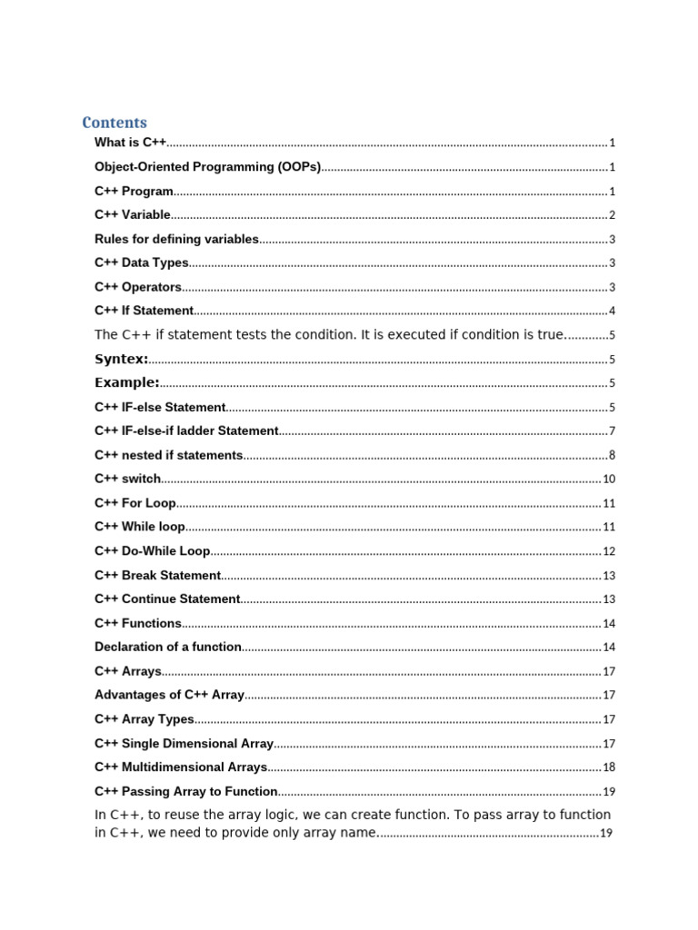 C++ Notes | PDF | C++ | Data Type