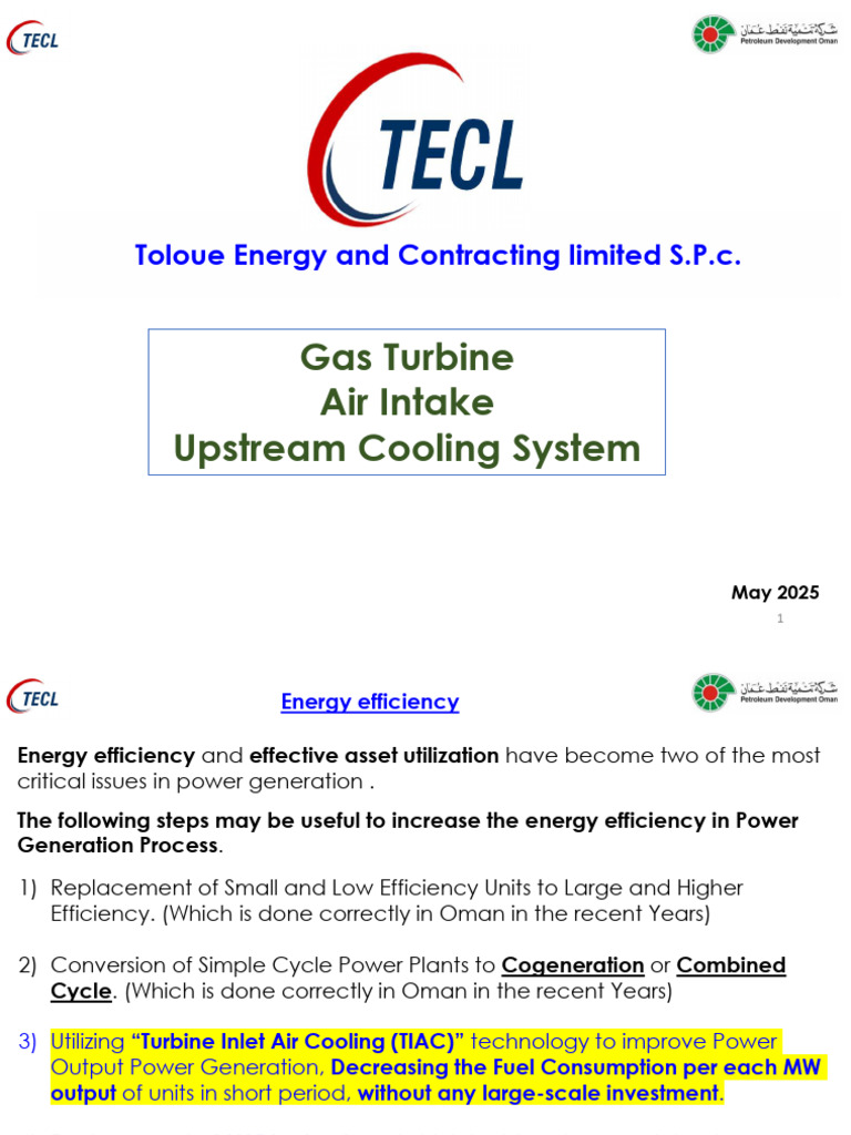 Gas Turbine - Air Intake Upstream Cooling System - 08 - Managerial ...