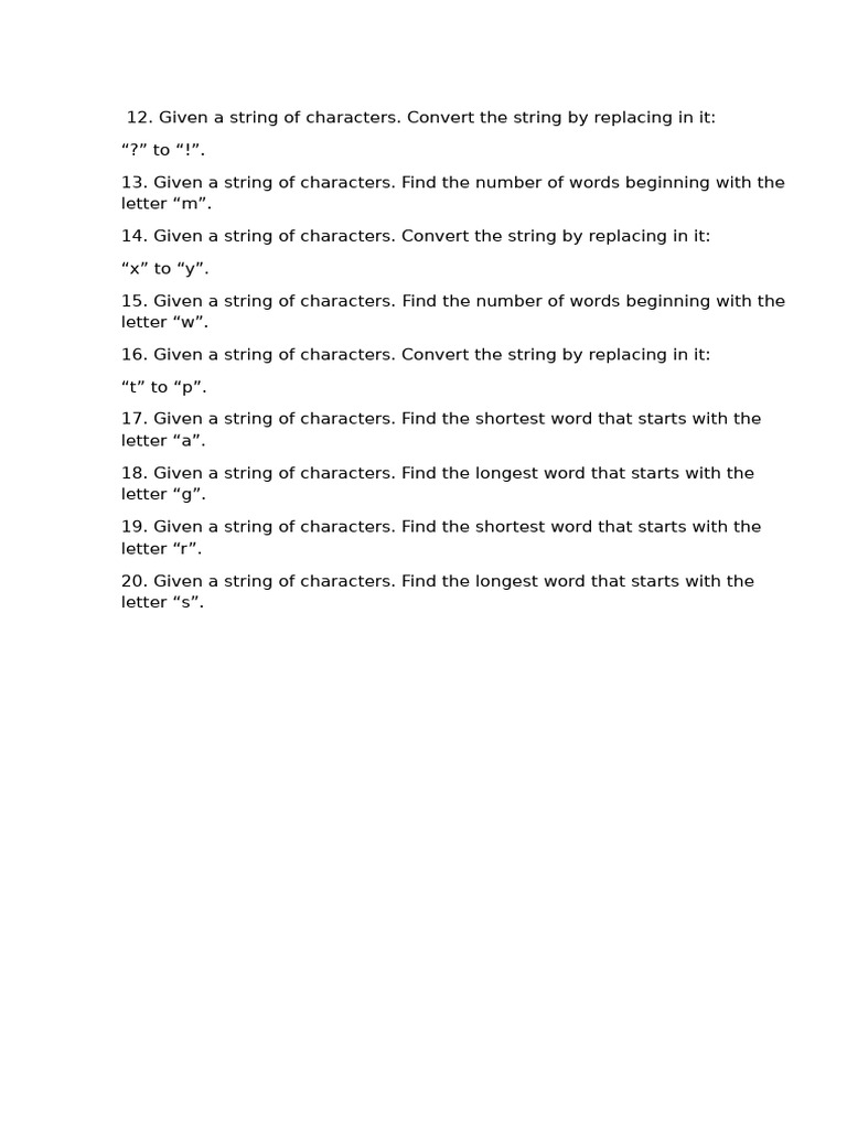 String Manipulation and Word Analysis | PDF