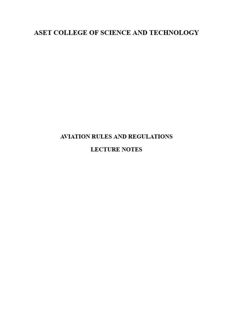 Aviation Rules and Regulations PDF | PDF | Transport | Aircraft