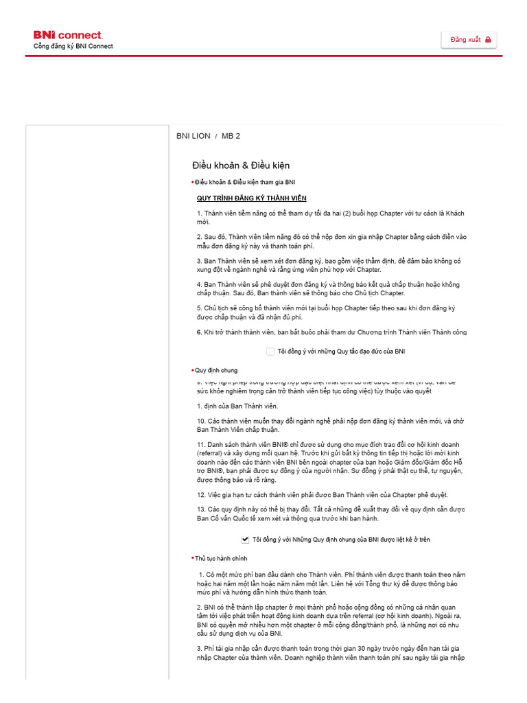 BNI Connect Application Portal | PDF