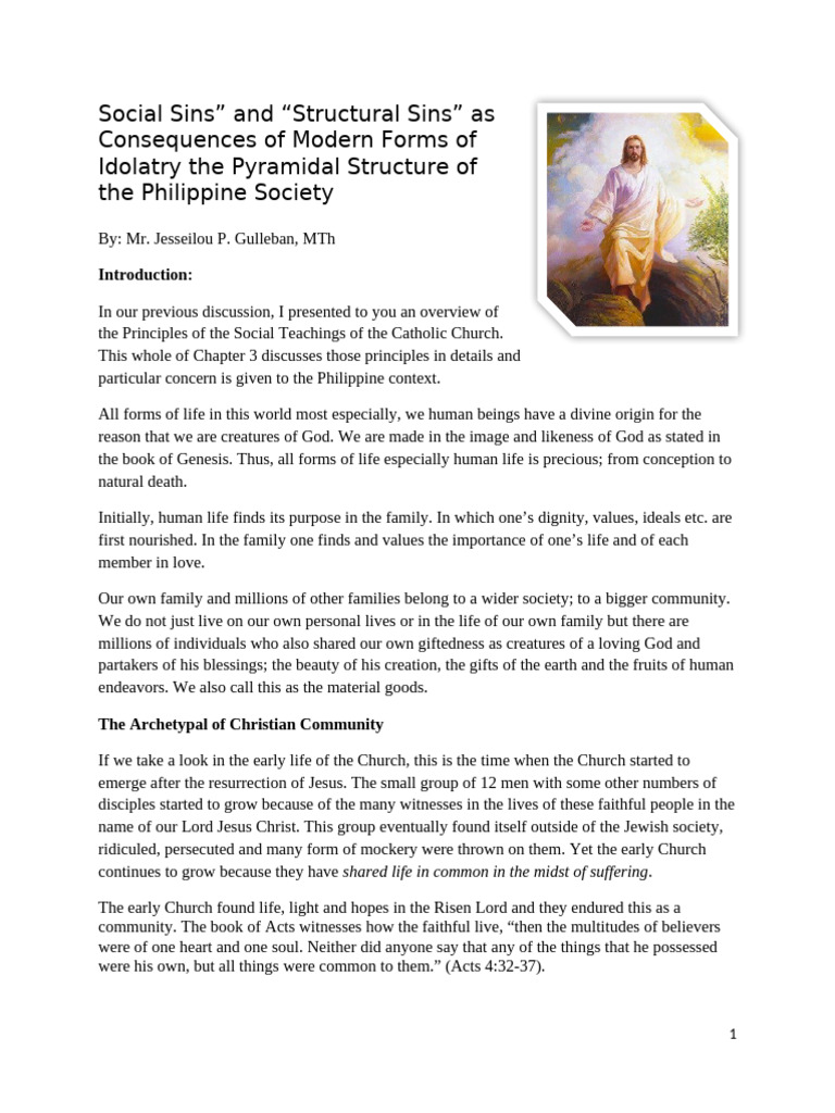 Social and Structural Sins in the Philippines | PDF | Catholic Church
