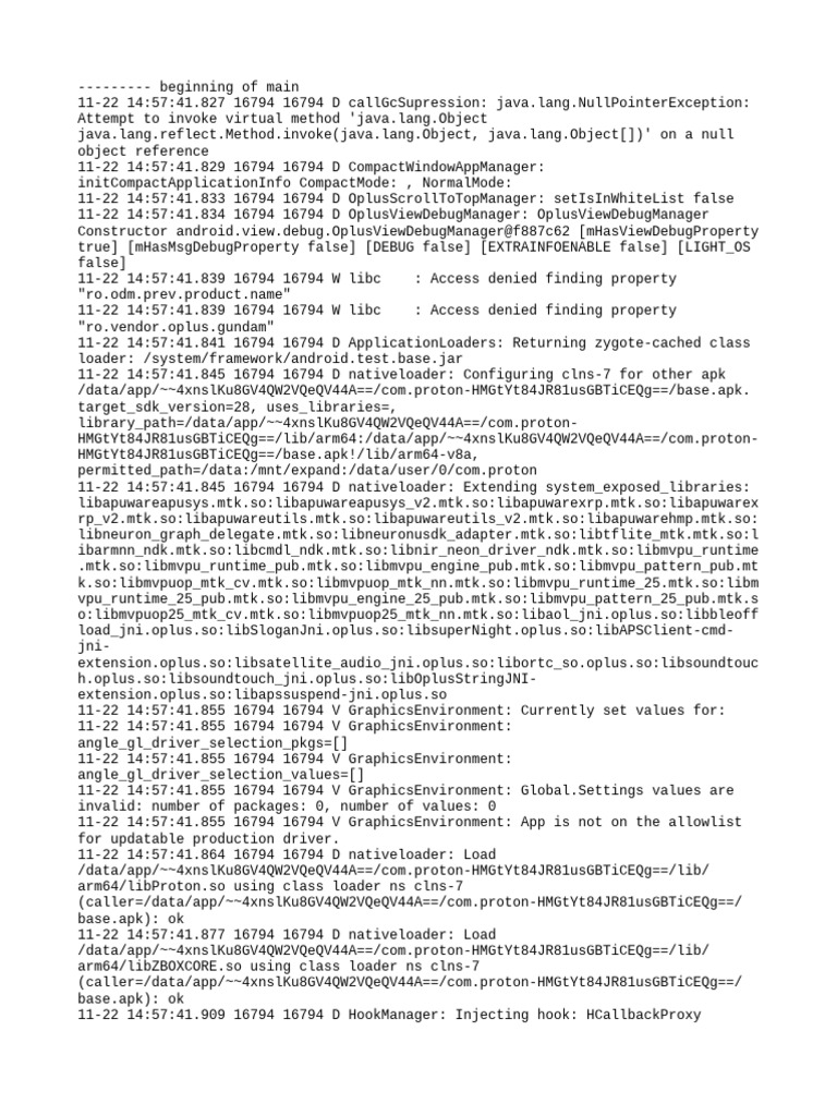 Android NullPointerException Log Analysis | PDF | Java (Programming ...