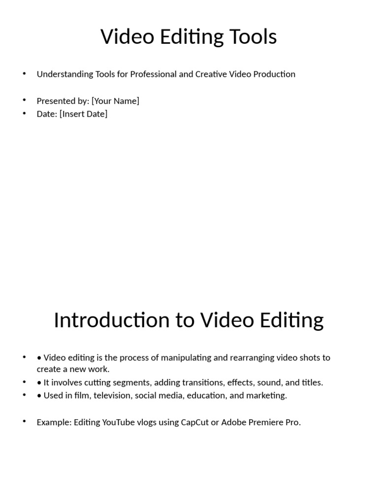 Essential Video Editing Tools Guide | PDF | Editing | Software