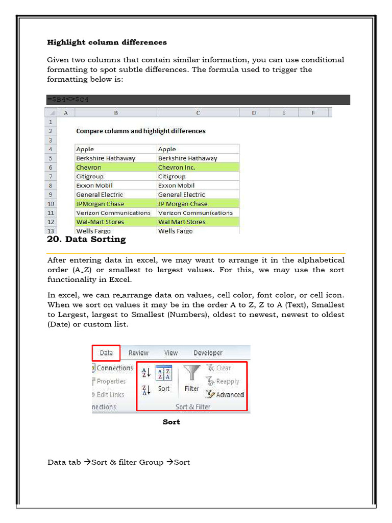 Excel Data Management: Sorting & Filtering | PDF | Microsoft Excel ...