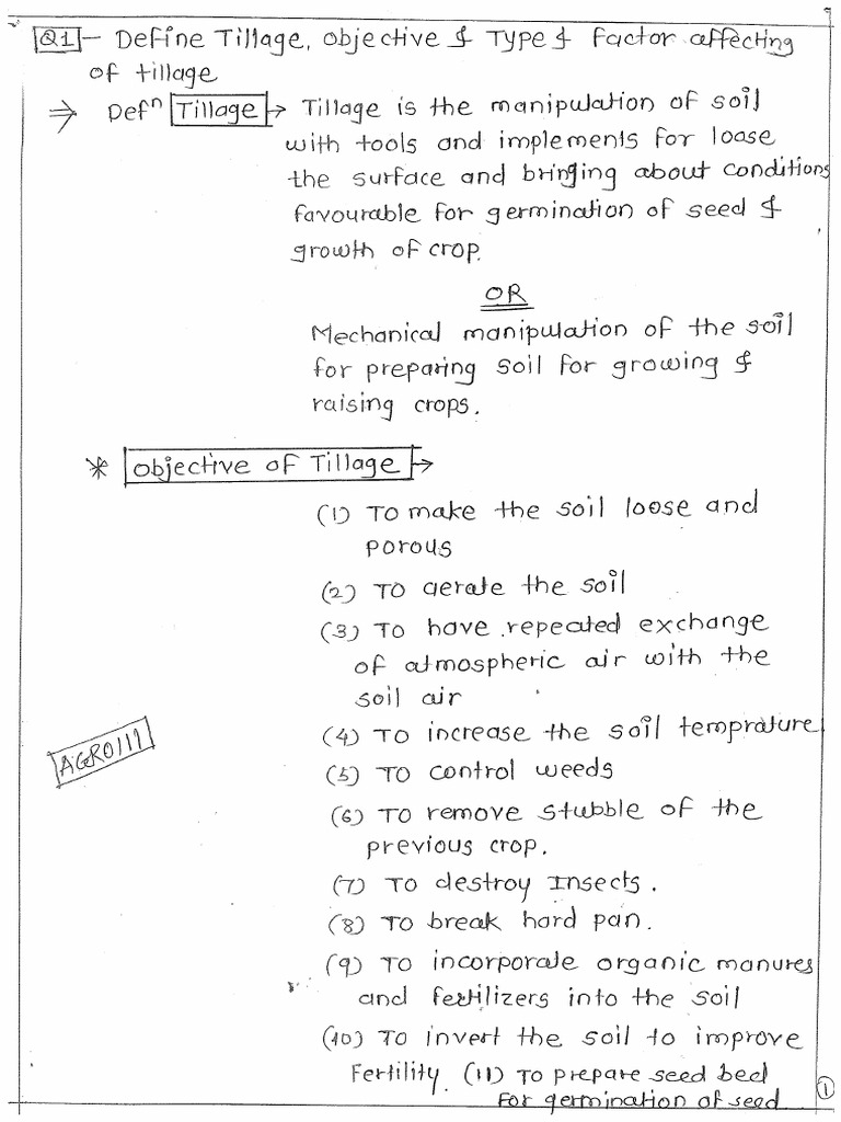 Agro 111 Ab Handwritten Short Note | PDF