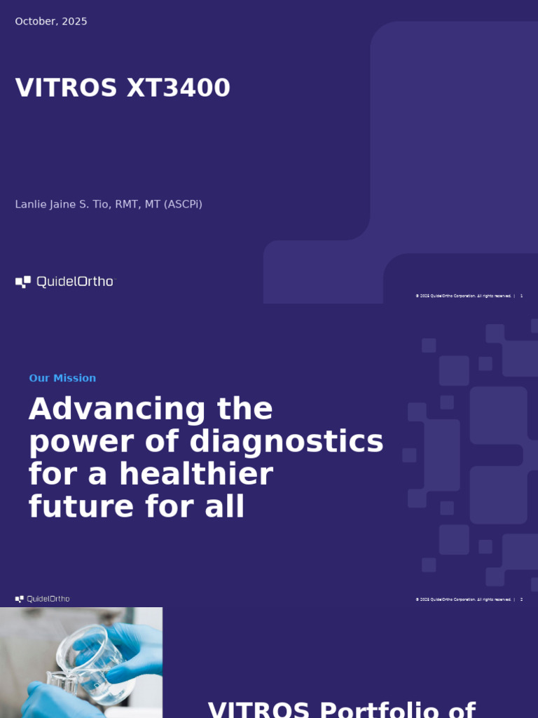 VITROS XT3400 System Overview | PDF | Refrigerator