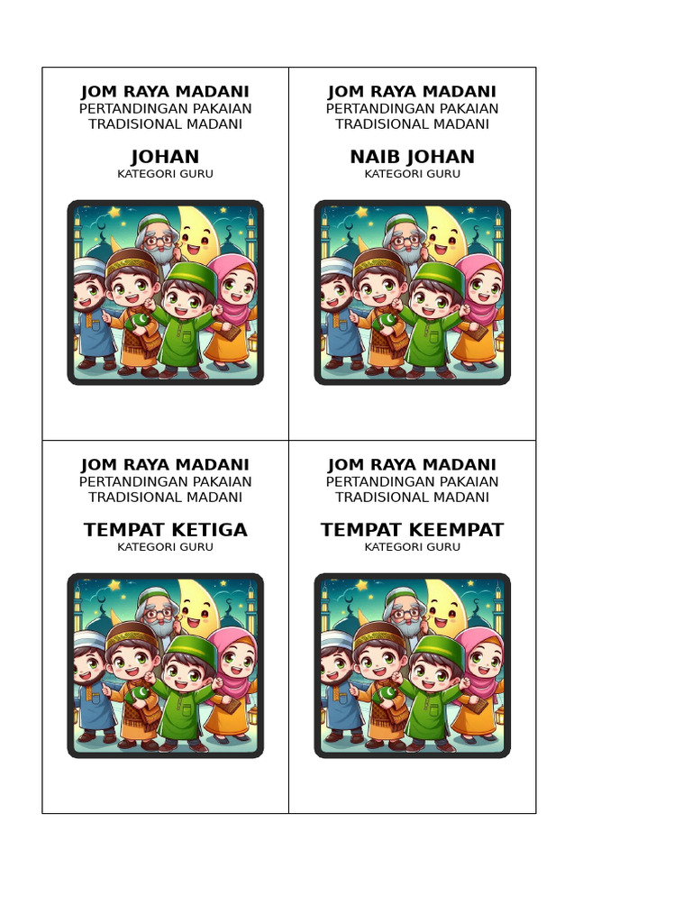 Pertandingan Jom Raya Madani 2023 | PDF