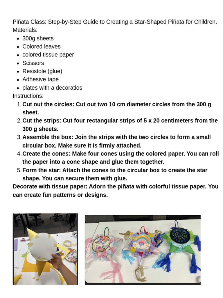 DIY Star-Shaped Piñata Guide | PDF